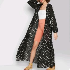 Sheer long daisy print duster (Wild Fable)